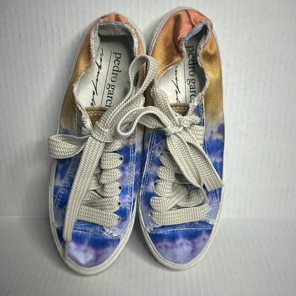Rare PEDRO GARCIA Parson Ocean Satin Sneakers - Picture 5 of 9
